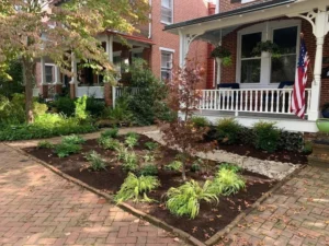 lawn care services, west chester pa, weed control, leaf removal, fantastic attention to detail in gardens that flow with the construction of the customers home 